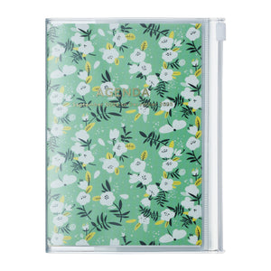 2025 Pocket Calendar Agenda A6 Flower Pattern | Green