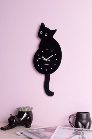 Wanduhr | Schwarze Katze