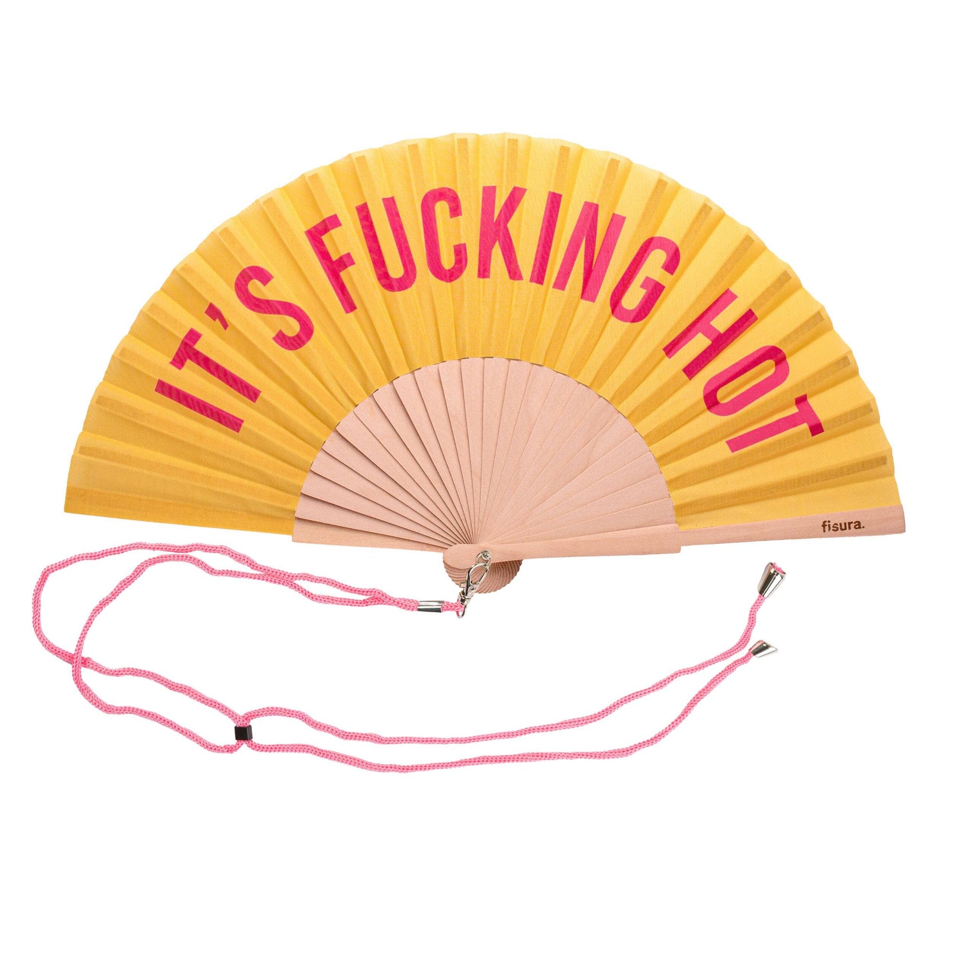 “Fucking Hot” yellow and pink fan.