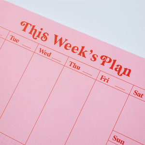 A4 Weekly Planner Pad | Pink & Red at material26