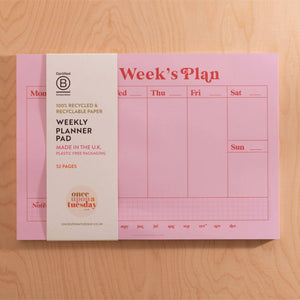 A4 Weekly Planner Pad | Pink & Red