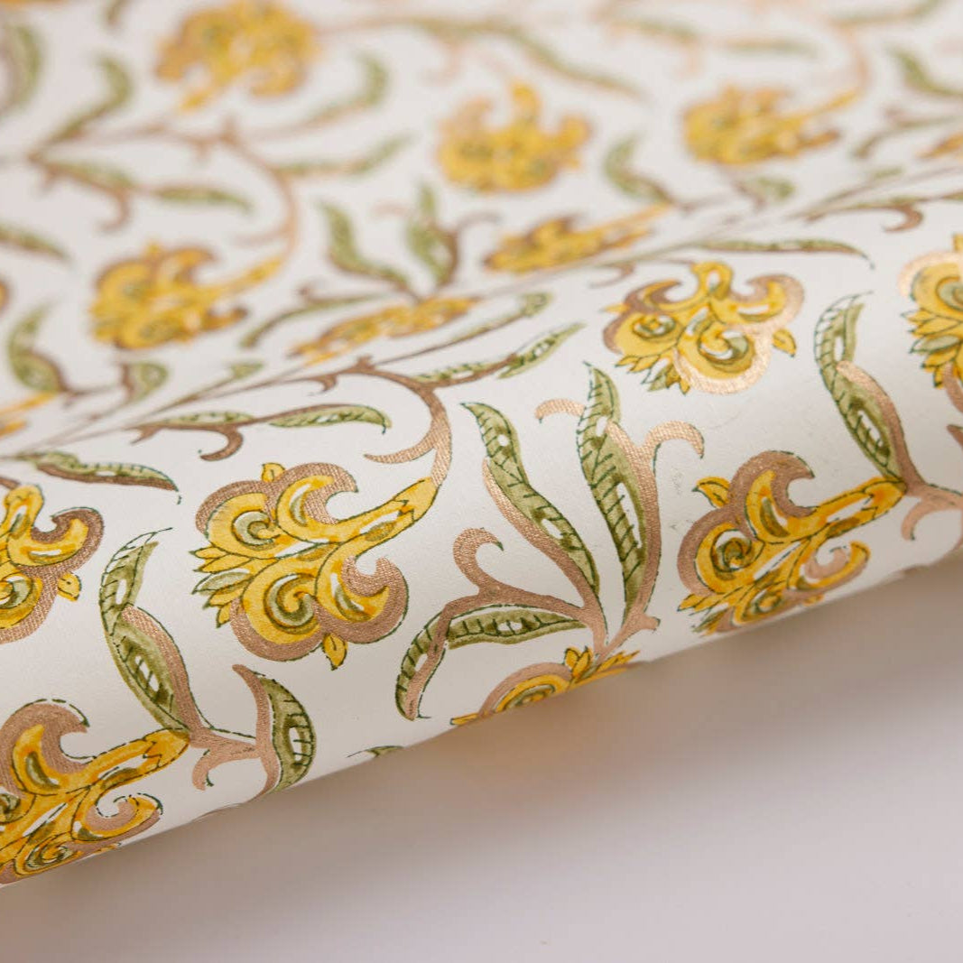 Block Printed Wrapping Paper Sheets | Iris Glitz Sunshine