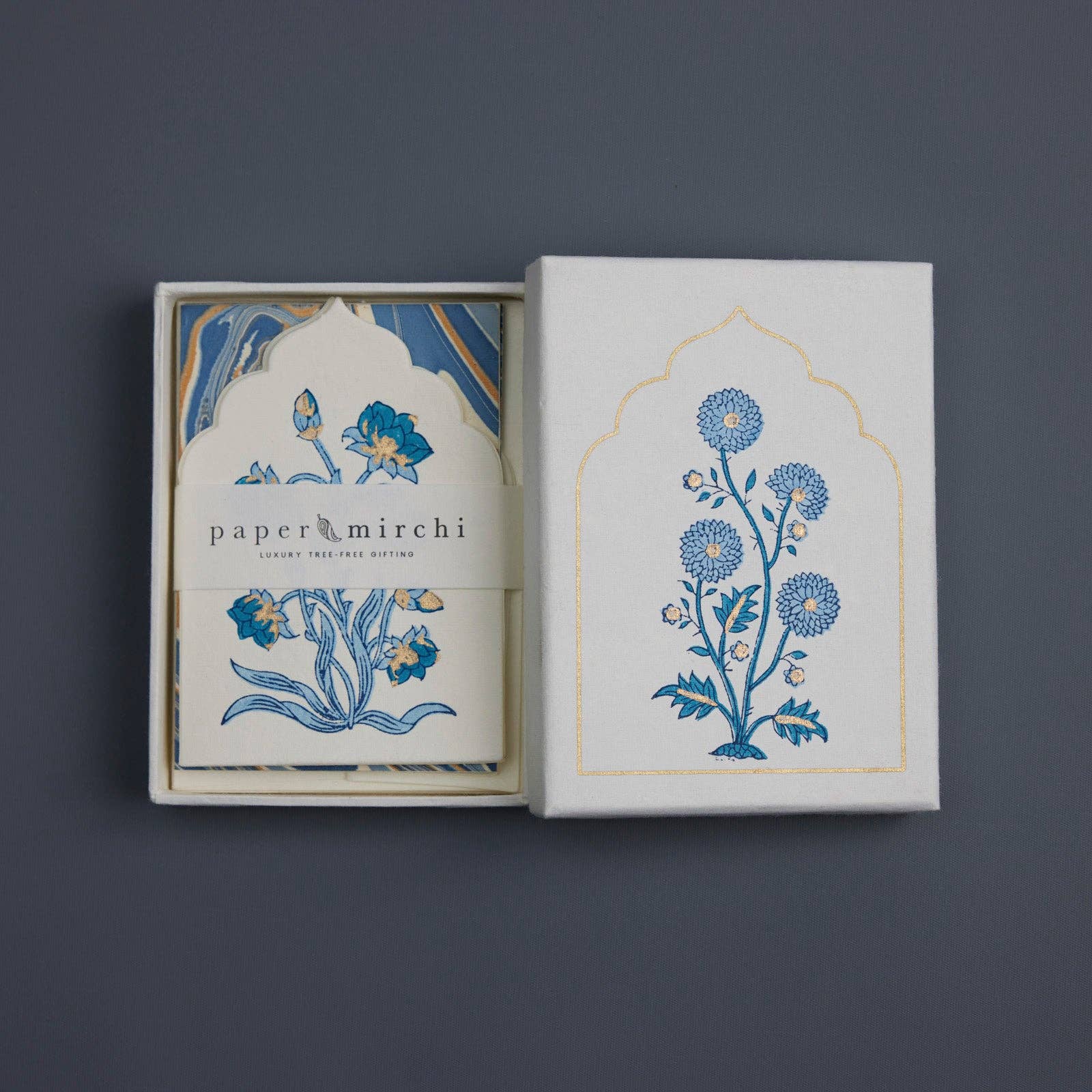 Boxed Artisan Notecard Set | Sandook Sapphire