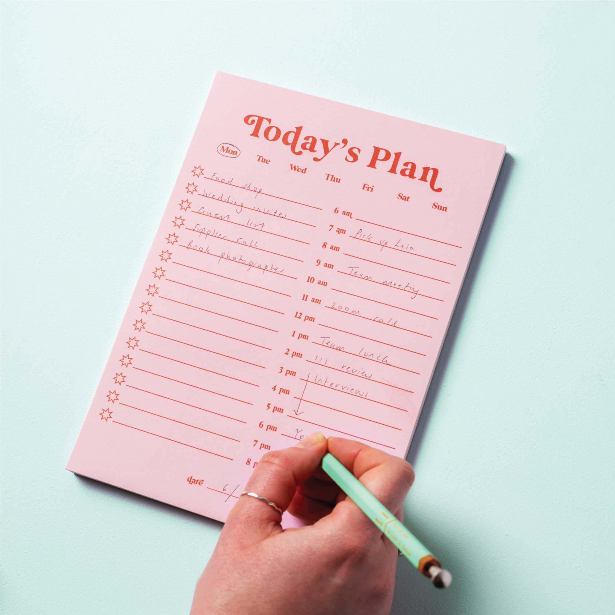 Daily Planner Pad A5 | Pink & Red