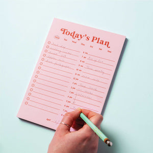 Daily Planner Pad A5 | Pink & Red being written