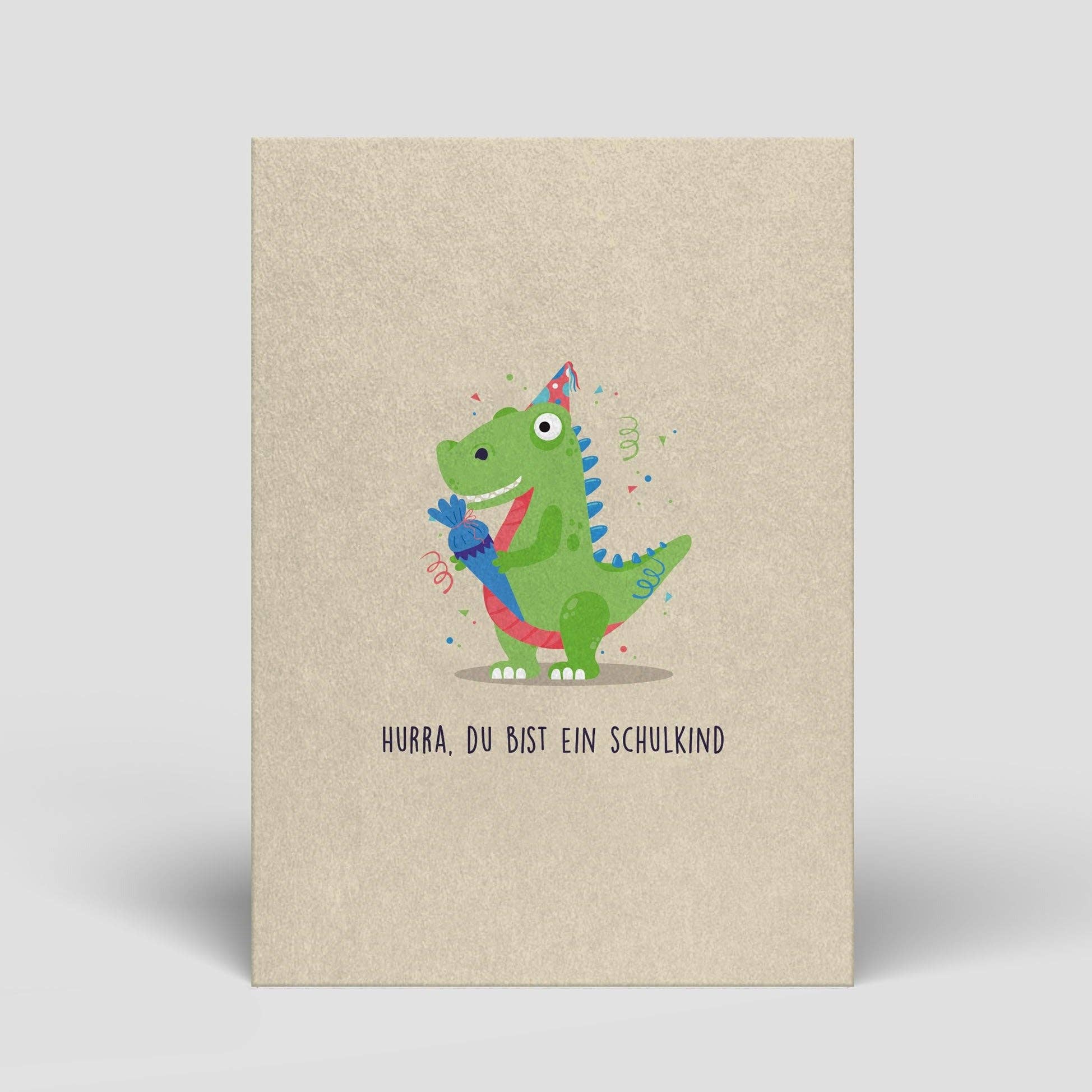 Einschulung | Dinosaur with School Bag | Postcard