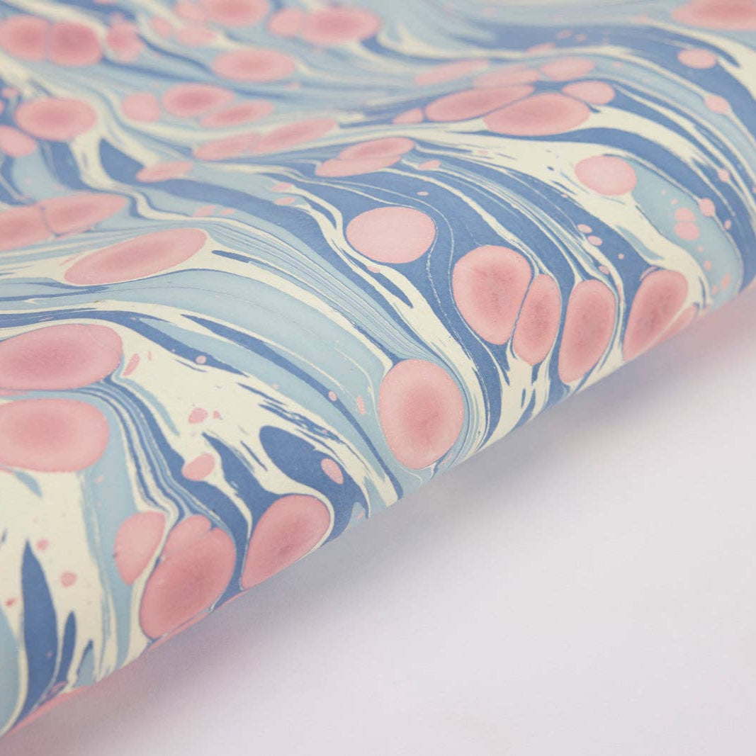 Hand Marbled Wrapping Paper Sheets | Cosmos Hydrangea