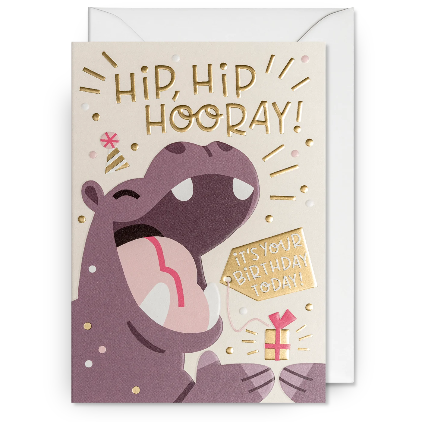 Hip Hip Hooray! Hippo | Birthday Card