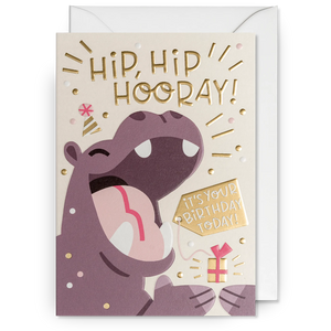 Hip Hip Hooray! Hippo | Birthday Card