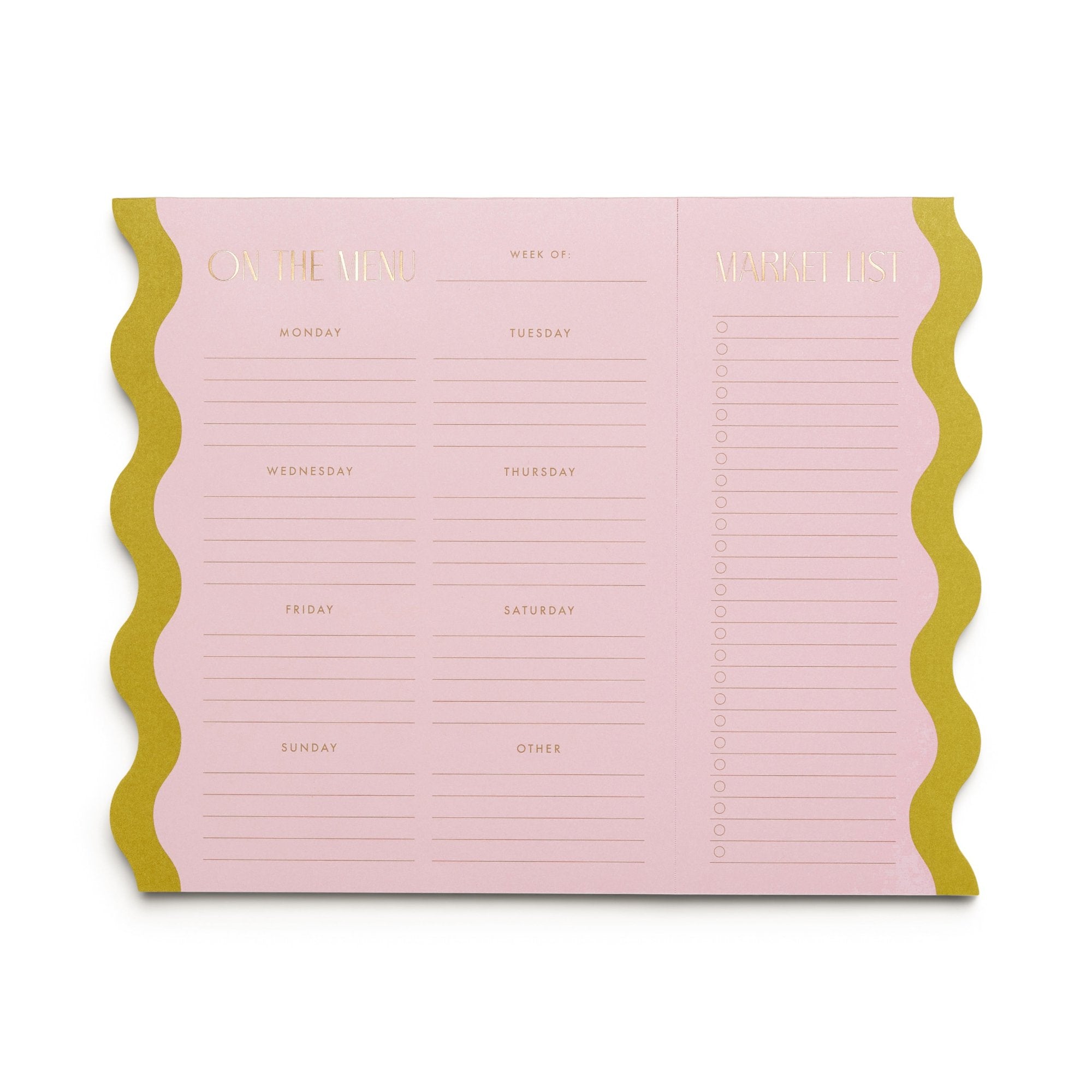 Meal Planner Notepad with Magnets | Pink & Chartreuse