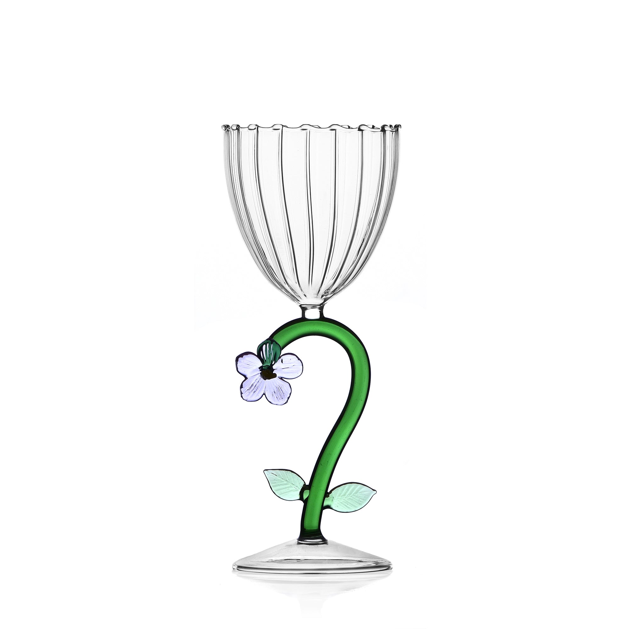 Optical stemmed glass lilac flower