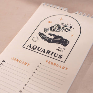 Undated Birthday Calendar | Zodiac Sign 