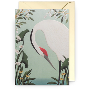 White Crane | Carrie May | Greeting Card