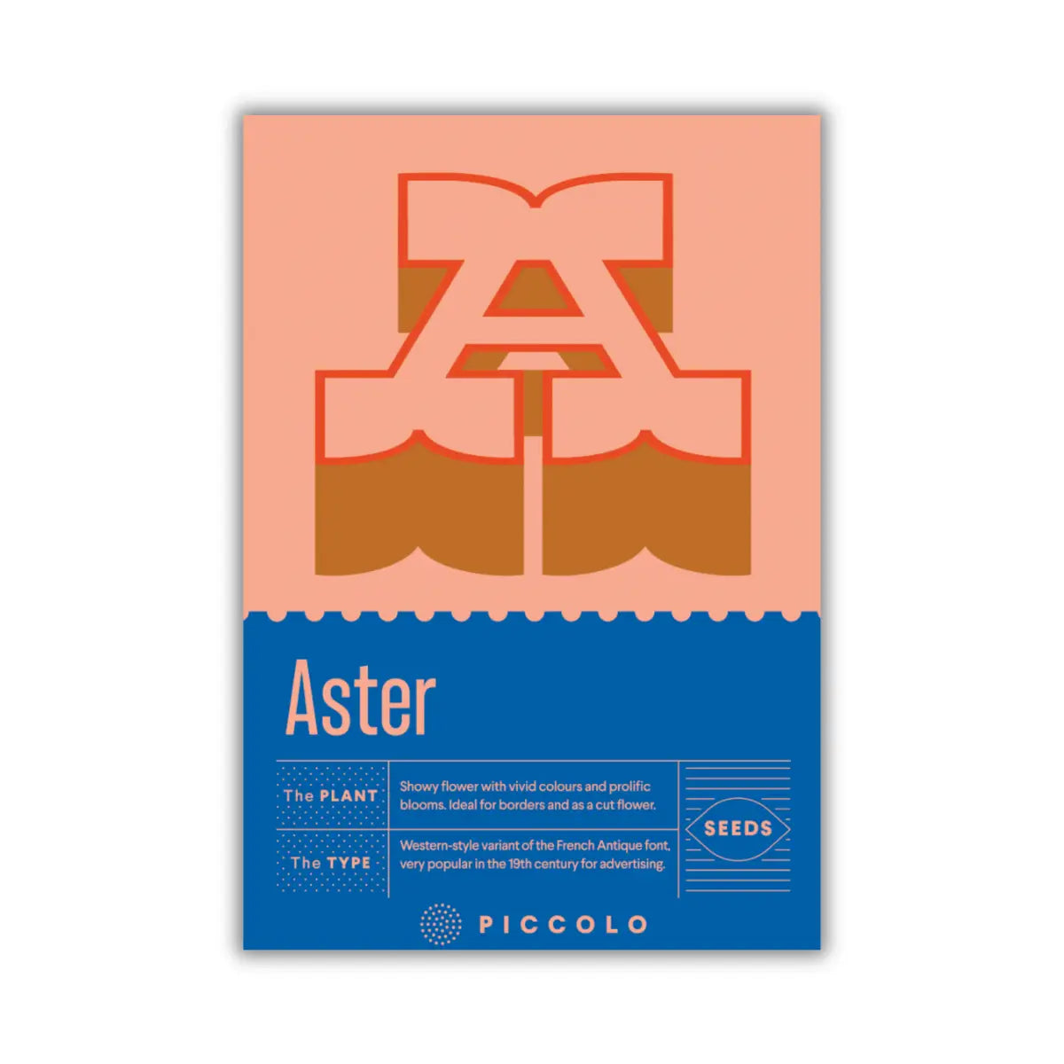 aster plant seeds with topography packaging