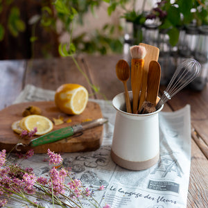 ceramic cutlery holder styling in kitchen