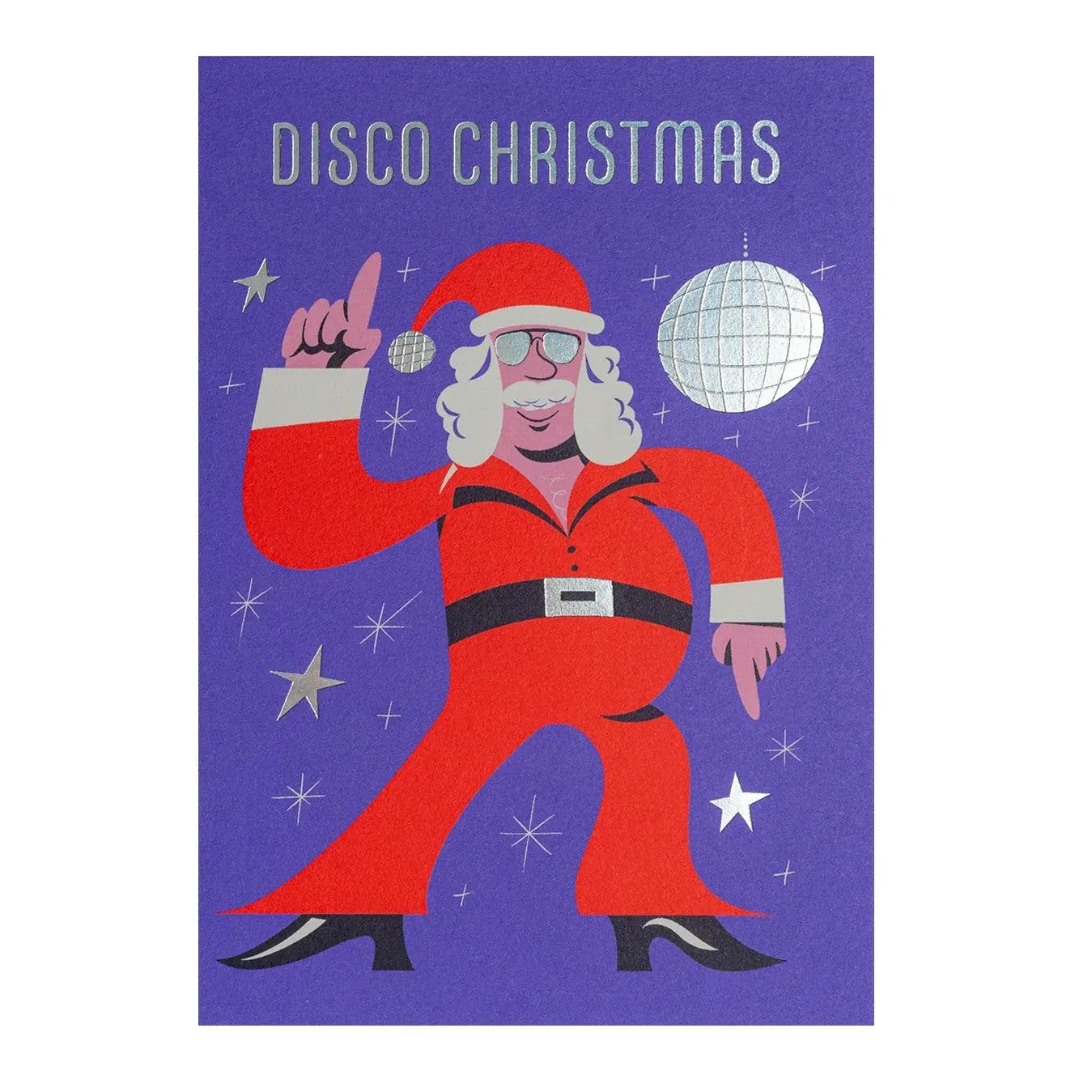 disco dancing santa xmas card