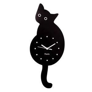 Wanduhr | Schwarze Katze