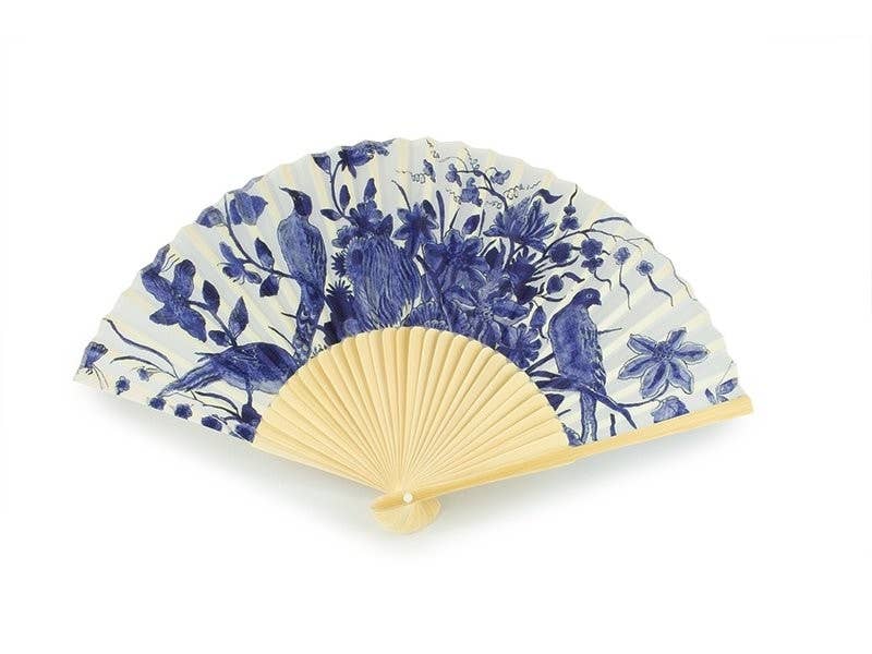 Delft Blue Bird | Hand Fan