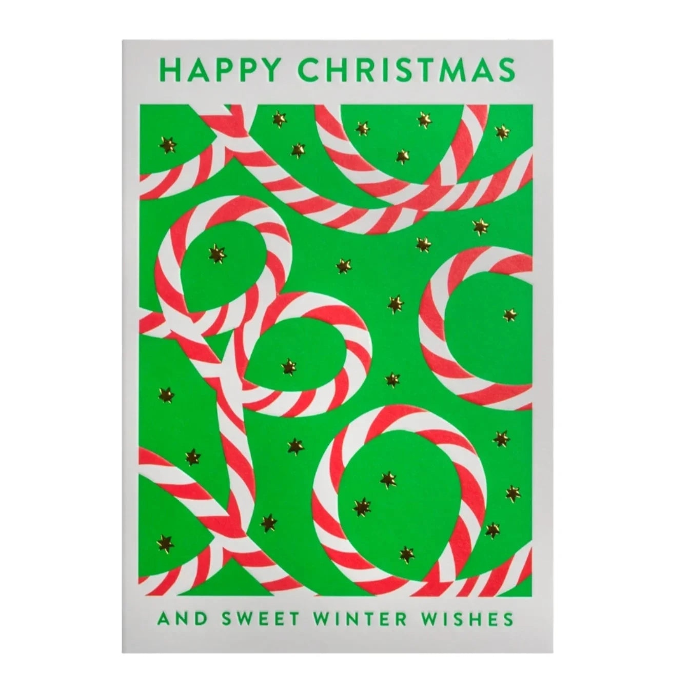 xmas card with candy can illustration