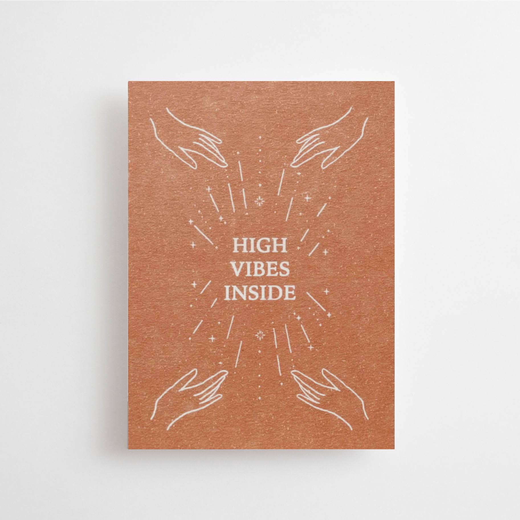 "high vibes inside" post card