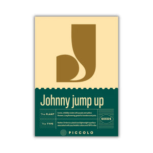 johnny jump up plant seeds with typography packaging