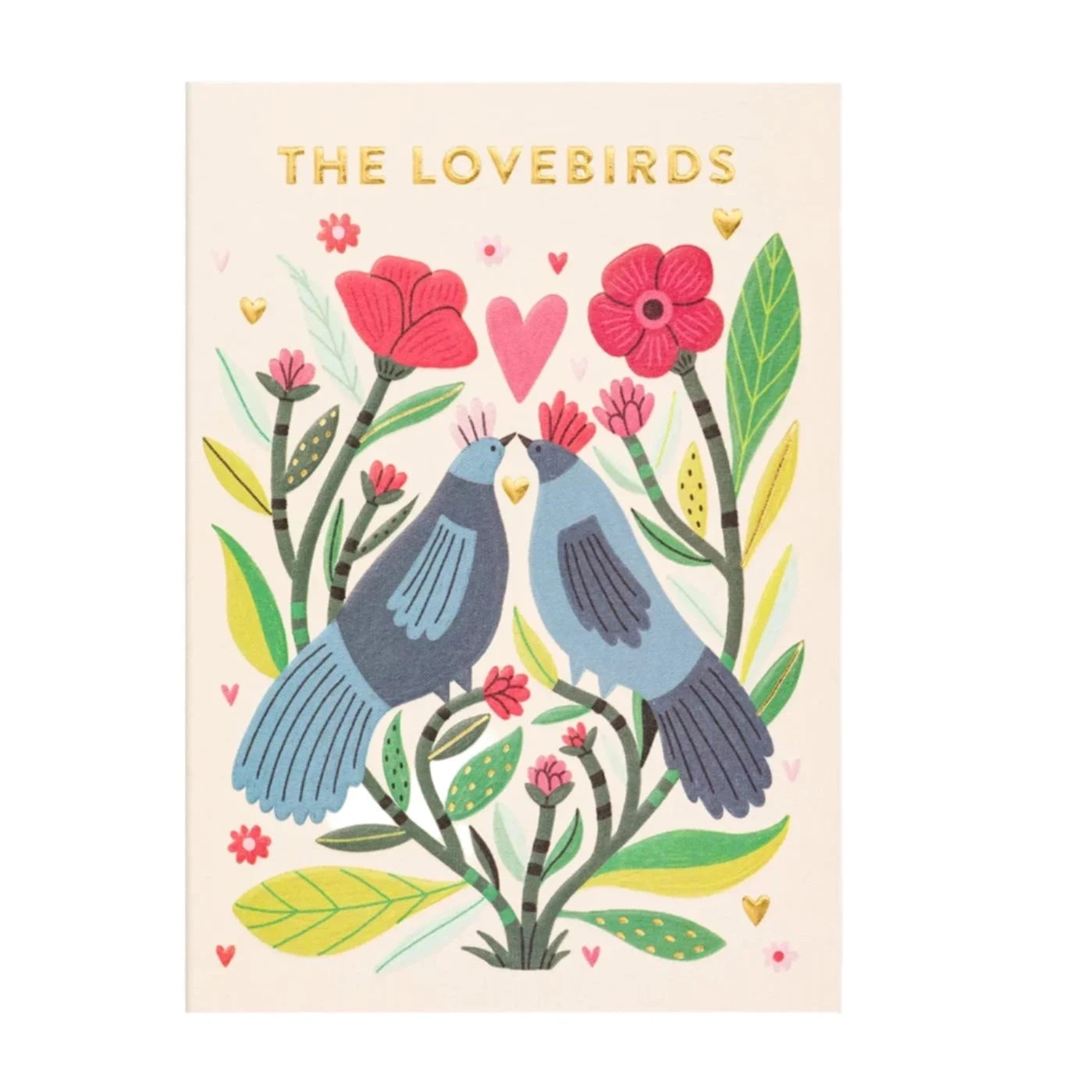 love birds illustration greeting card