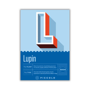 lupin plant seeds with typography packaging