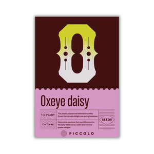 oxeye daisy plant seeds with typography packaging