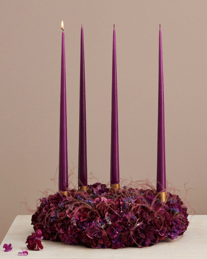 46/2 dark plum tapered candles