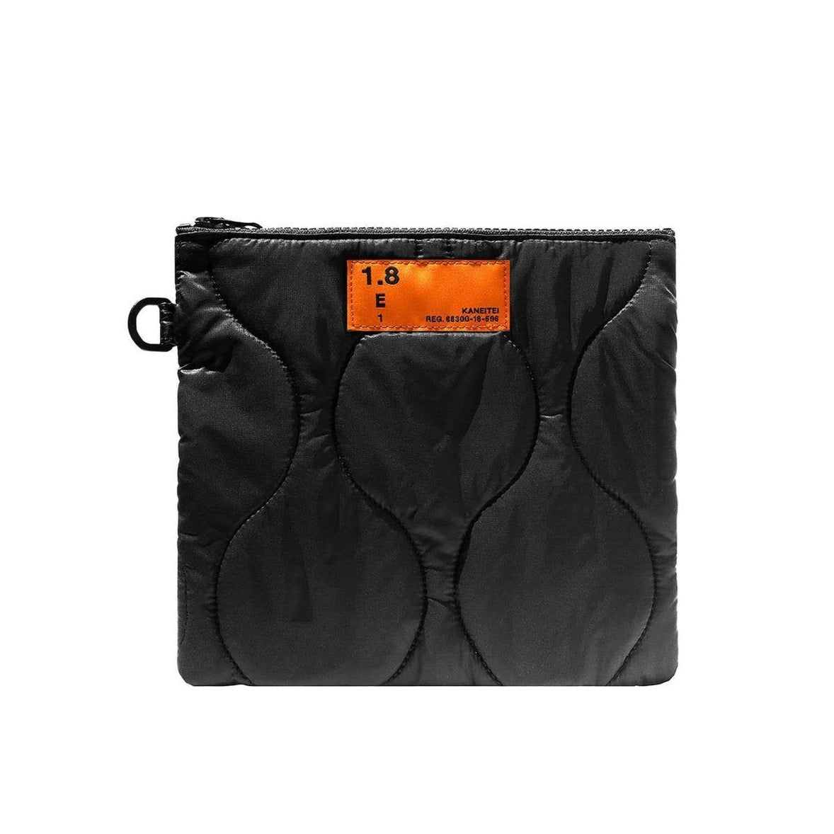 POM QUILTED FLAT POUCH L (BLACK) | RECYCLED