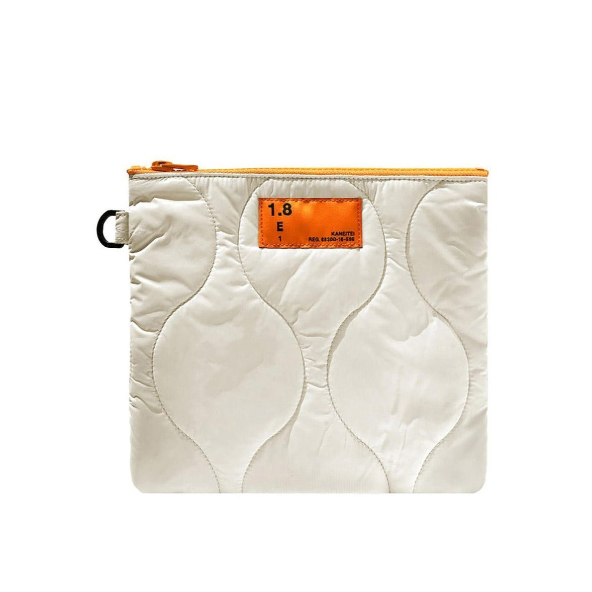 POM QUILTED FLAT POUCH L (IVORY) | RECYCLED
