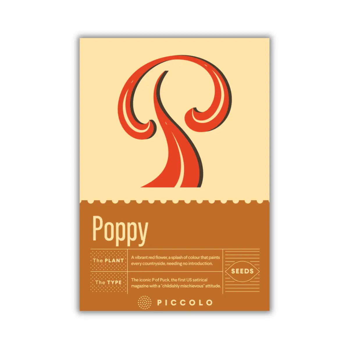 poppy plant seeds with typography packaging