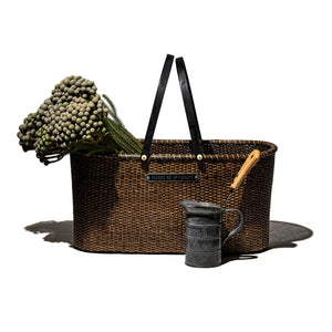 handmade rattan basket by puebco in styling