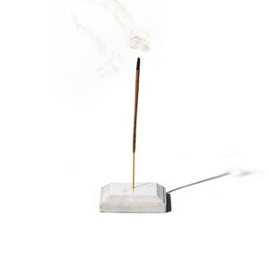 white incense holder in square shape