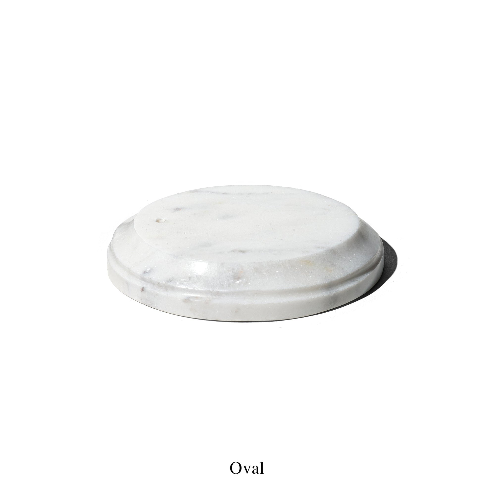 white marble incense holder in oval shape