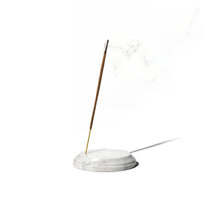 white marble incense holder in oval shape