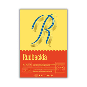 rudbeckia plant seeds with typography packaging