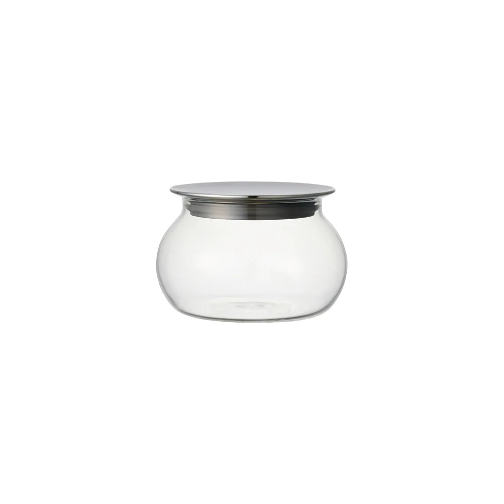 glass canister with steel lid